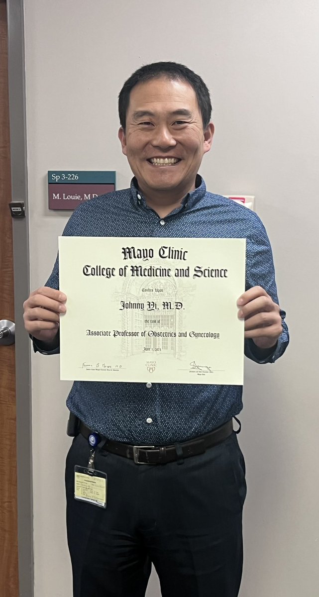 Join in celebrating <a href="/joyi1014/">JoYiMD</a> achieving the acadmic rank of Associate Professor!  This rare achievement highlights Dr. Yi’s contributions at #MayoClinicAZ and around the world in research/education/clinical care. <a href="/mayoclinic/">Mayo Clinic</a> #AssociateProfessor #AcademicPromotion #AcademicRank