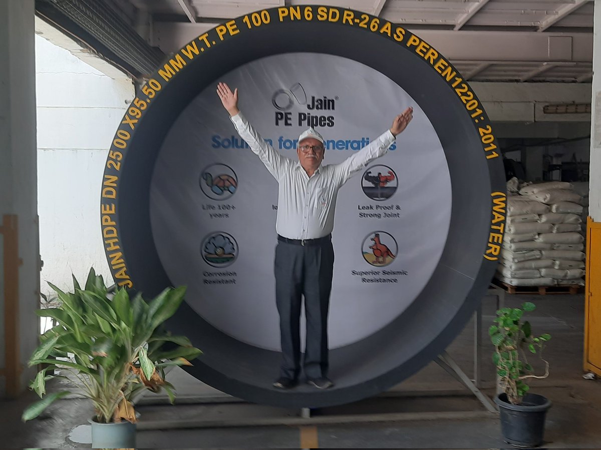 #JainIrrigation manufactures largest diameter 2500 mm HDPE pipe, useful for multipurpose.
@Agrovisionindia
@Agrowon
@PotliNews
@DDSahyadri
@DDKisanChannel
@sandeepramdasi
@AjitJisl
@DrSundr
@GlobalParli
@FAO
@KisanTakDigital
@AbhijitMDeore1
@akhaleefa
@SaadhanaShukla
@DBChavan