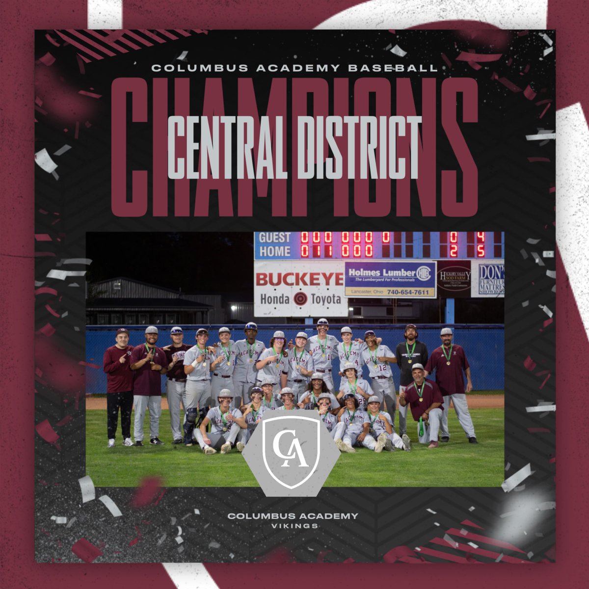 Congratulations to head coach Todd Dunkle, assistant coaches Nick Master, Rob Gravatt, Julian Acosta-Gorman, and the Vikings for collecting the eighth district title 🏆 in school history and first since 2018! The 2-0 victory against Utica extends the Viking playoff run.