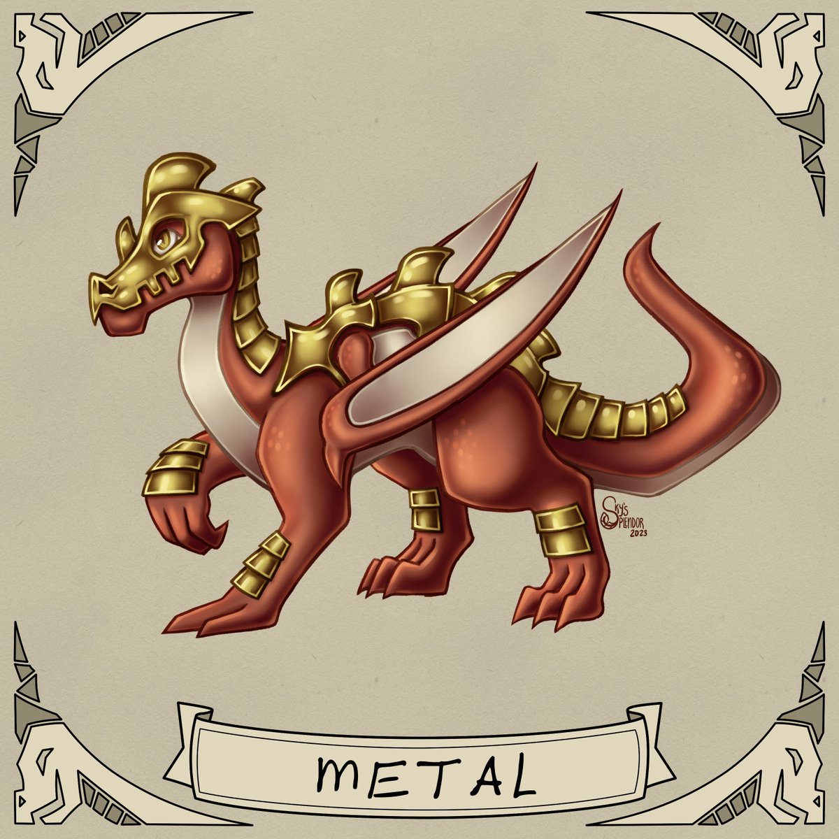 SkysSplendor's tweet photo. #MawMay2023 07: #Metal 
I did a little impromptu research on horse armor for this one. It's pretty cool! https://t.co/KdzvLVzDbx