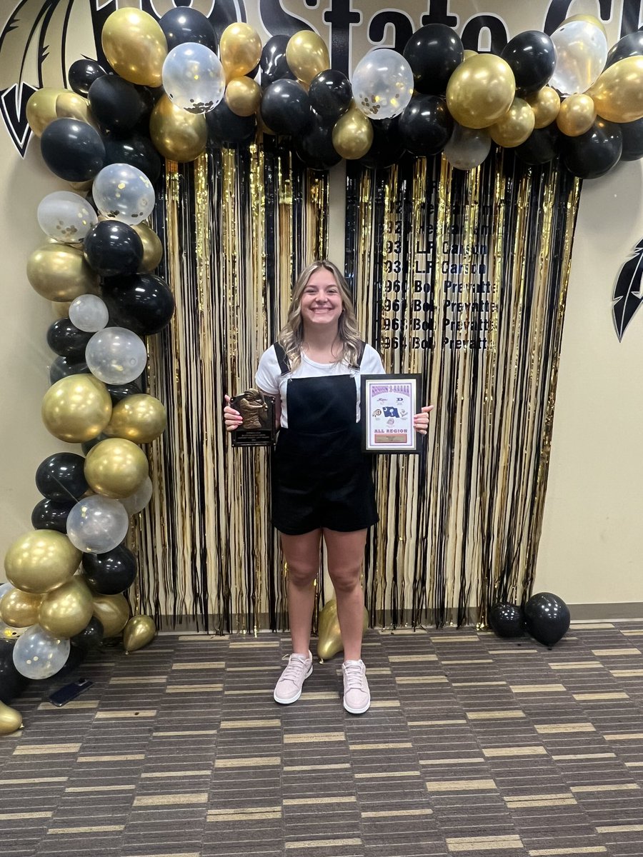 Beyond thankful for the help from my coaches and teammates that pushed me this season. I’m so grateful to have received the Silver Slugger Award. I was also picked for Region 2 5A All- Region.