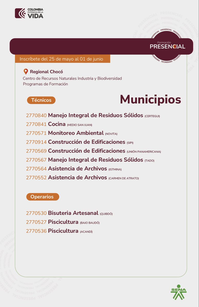 SENAenChoco's tweet photo. La Tercera Oferta de Formación Presencial y a Distancia llega 🤩 con cerca de 5️⃣0️⃣.0️⃣0️⃣0️⃣cupos a nivel nacional. 

¡No te quedes sin el tuyo! 🫵
Haz clic aquí: https://t.co/4WByeT8Nr2

#EstudiaEnElSENA" https://t.co/j04XdqpduP