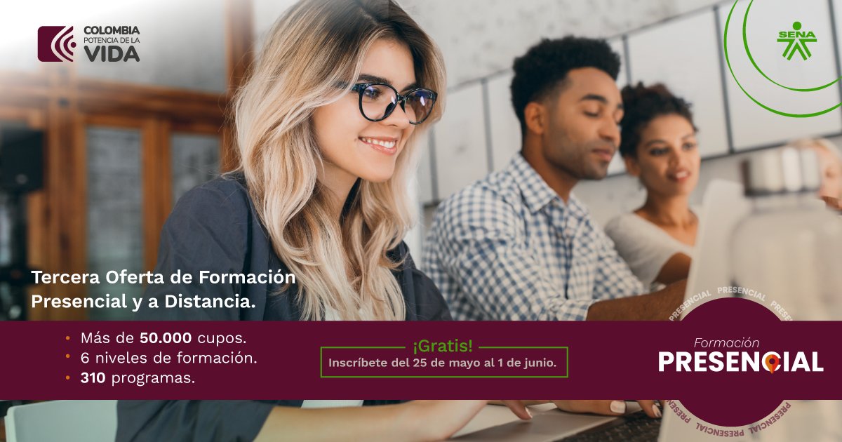 SENAComunica's tweet photo. Llegó el momento 📆 de formarte con el SENA 👩🏽‍🎓. 
¿Cómo? Para comenzar debes ingresar 🧑‍💻 a  
https://t.co/GoDzdnortE 

#EstudiaEnElSENA https://t.co/ss2PZ7DODD