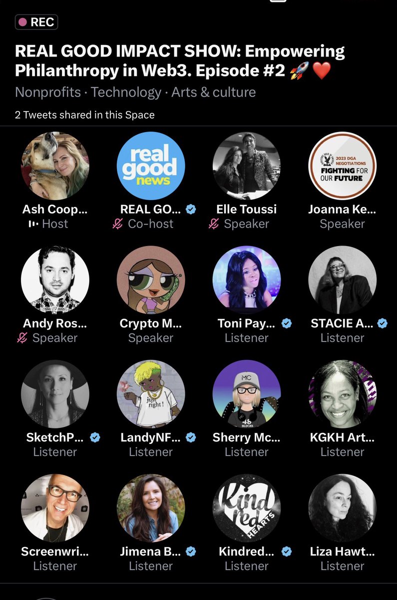 ashcooperkerns's tweet photo. Absolutely insightful &amp; impactful conversation during today’s REAL GOOD IMPACT Show thx to my phenomenal guests:

💫 Elizabeth Laime (under her husband @drrosenrosen’s account)
💫 @ElleToussi 
💫 @joannakerns

Link👇🏻 to 👂🏻 back! Would love to hear your thoughts on the topic. 🫶🏻 https://t.co/mFmEvKJhxq