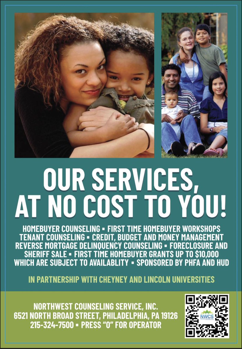 NWCSinc's tweet image. Are you in need of our services? Call Mon-Fri 9-5 EST. PA residents. #NWCS #HUDCertifiedHousingCounselors #PrePurchaseWorkshops #BuildingYourFinancialHome #MortgageDefaultandDelinquency #RentalDefaultandDelinquency #hbcugrad #hbcualumnae #hbcusmatters #phfa #hud #dhcd
