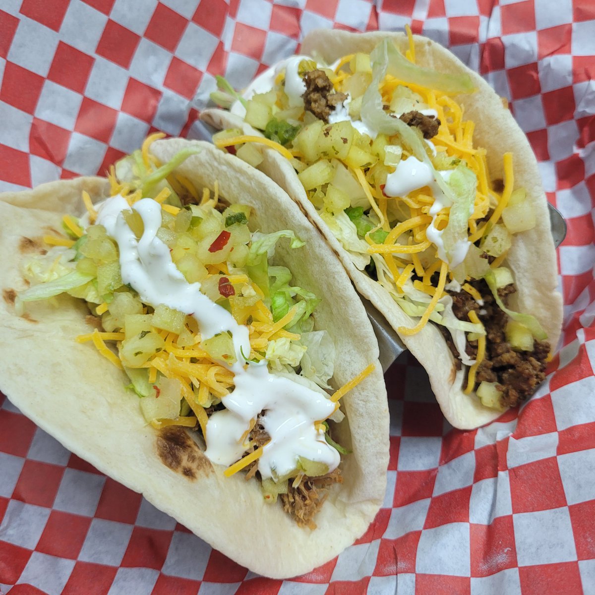 Tacos!!😎 😋 Get in here every Tuesday for #tacotuesday specials😉 $2 tacos all day long! #getlost #lostboysgarage #tacos #eatspokane #spokaneeats #spokane #nomnom