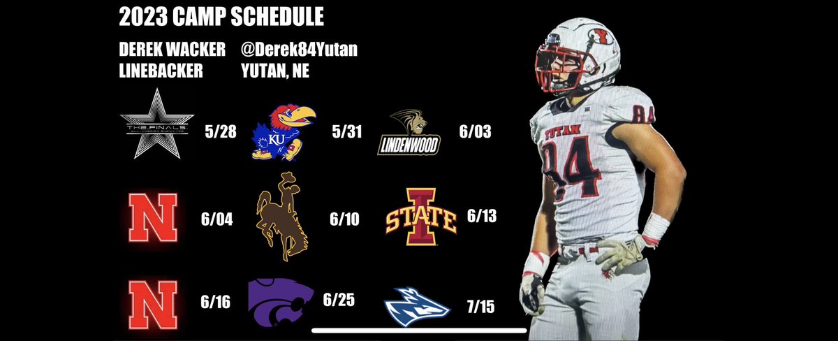 Summer Schedule! <a href="/6starfootballKS/">Six Star Football | KANSAS</a> <a href="/CoachLeipold/">Lance Leipold</a> <a href="/coachsimps/">Chris Simpson</a> <a href="/CoachSimps/">Chris Simpson</a> <a href="/CoachSvarczkopf/">Greg Svarczkopf</a> @RivalsCorey <a href="/CoachMattRhule/">Matt Rhule</a> <a href="/Rob_Dvoracek/">Rob Dvoracek</a> <a href="/Omeezi_/">Omar Hales</a> <a href="/CoachABohl/">Aaron Bohl</a> <a href="/CoachCBohl/">Coach Craig Bohl</a> <a href="/ghaugii7/">Gordie Haug</a> @ISUMattCampbell <a href="/TysonVeidt/">Tyson Veidt</a> <a href="/CoachCRiles/">Conor Riley</a> <a href="/coachstanard/">Steve Stanard</a> <a href="/CoachKli/">Chris Klieman</a> <a href="/spedbraet/">Taylor Braet</a> <a href="/CoachRHeld/">Ryan Held</a> @TheGodfather_O