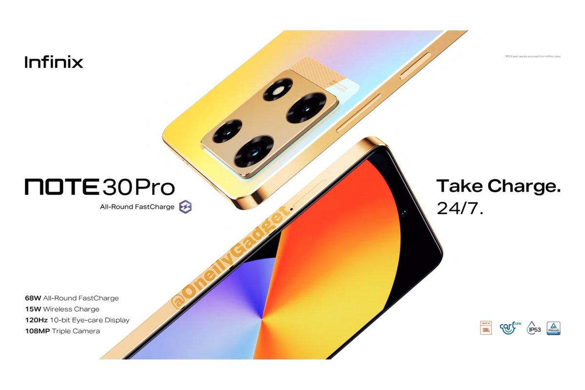 OneilyGadget's tweet image. Infinix Note 30 Pro launched at NGN 138,500 globally.
- 6.67" FHD+ 120Hz 10bit AMOLED display
- MediaTek Helio G99 chipset
- 108MP + 2MP + 2MP rear camera
- 32MP front
- 5000mAh battery, 68W FastCharge, 15W wireless
- 3.5mm, Z-axis motor
- Android 13

#Infinix #InfinixNote30Pro