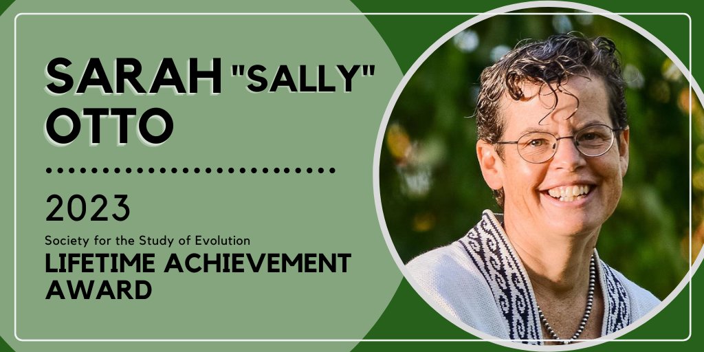 Congratulations to Dr. Sally Otto, recipient of the 2023 Lifetime Achievement Award! Don't miss her award talk on Friday, June 2 at virtual #Evol2023! evolutionsociety.org/news/display/2… @sarperotto @Evol_mtg