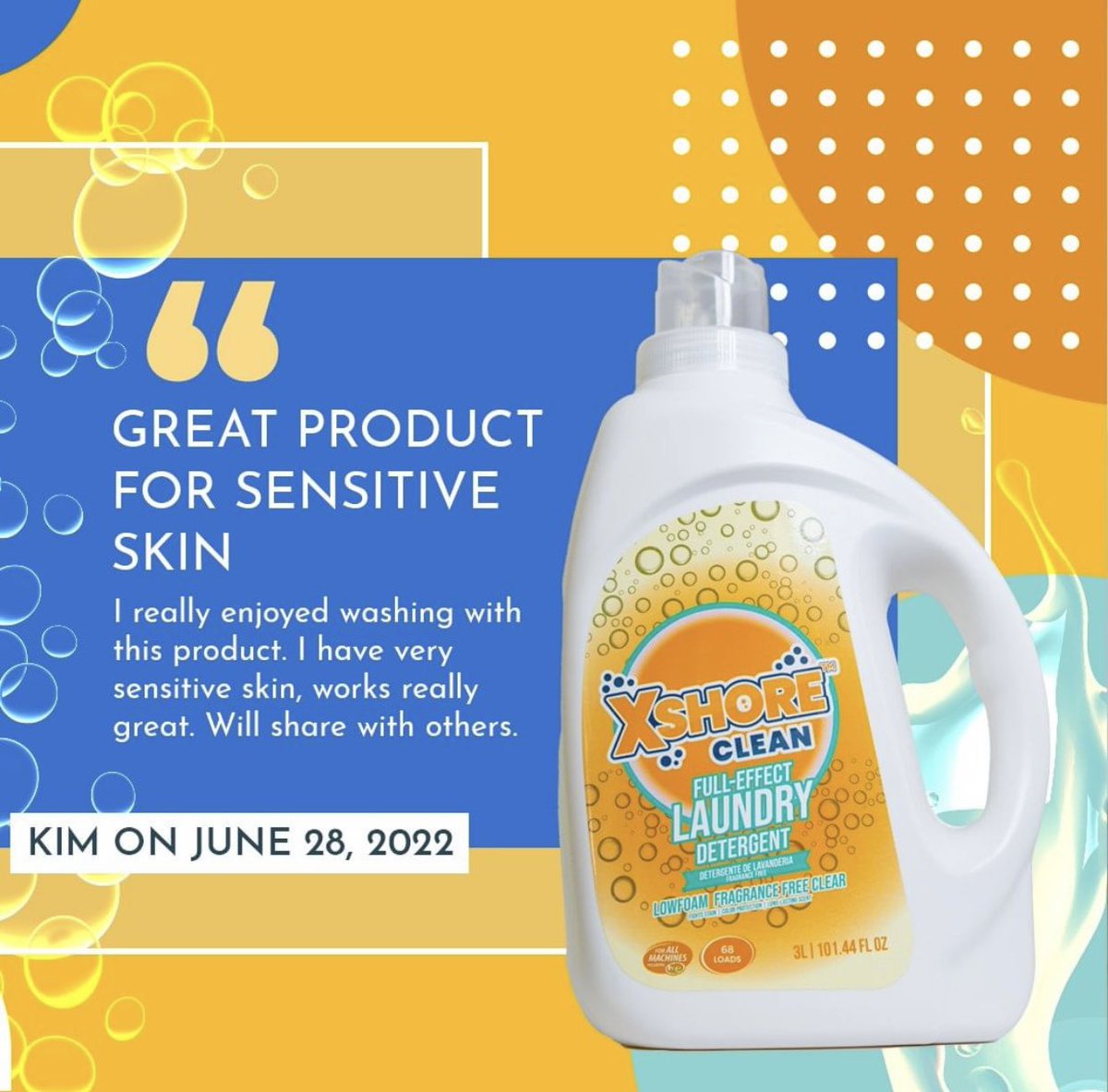 XshoreClean's tweet photo. It brings joy to our Xshore Clean team to be able to bring a hypoallergenic detergent to help families. This detergent is free of harmful chemicals and fragrances that can cause irritation and allergic reactions. It is gentle on the skin and leaves clothes clean and fresh. https://t.co/8P2nIw6Qcb