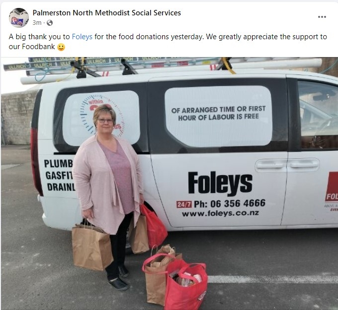 foleyplumbers's tweet photo. We love being able to help our communities.  In Palmerston North, Dunedin, Christchurch, Oamaru &amp; Putaruru you can leave food items out for us &amp; we'll donate them on your behalf to local foodbanks. #givingback #donate https://t.co/RCjwFELYCv