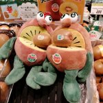 売り場に飾られたキウイブラザーズのぬいぐるみの口に”キウイ”が...