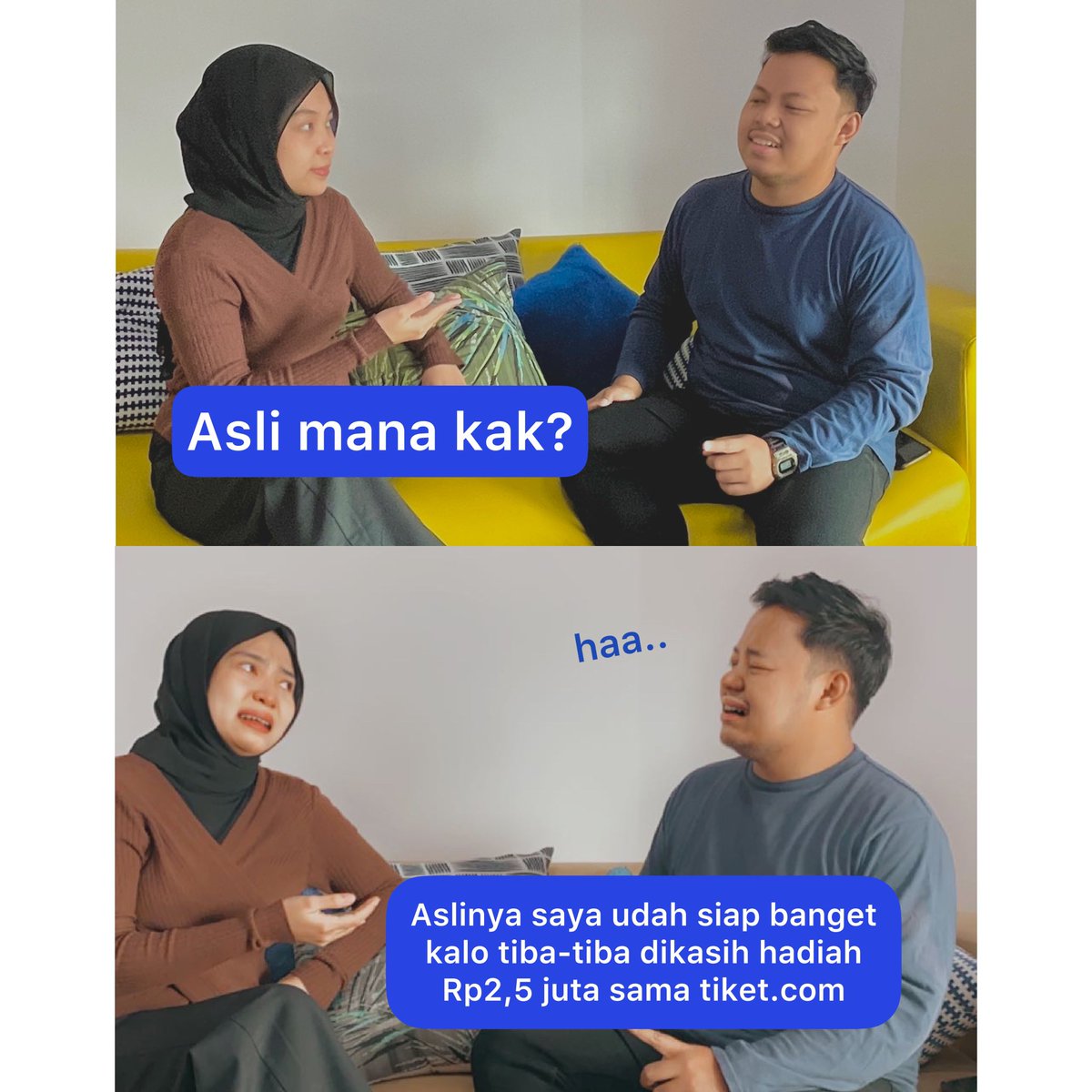 tiket's tweet photo. Aslinya timin juga mau ngasih hadiah buat semuanya!🤪

Yuk, ikutin cara di bawah &amp; dapetin Rp2,5 juta untuk 5 orang pemenang!👇

1. Follow @tiket
2. Join grup Facebook https://t.co/iDwxsrhHrn
3. LIKE &amp; REPLY dengan screenshot bukti join
4. Mention @tiket &amp; 2 teman kamu

#Giveaway https://t.co/QqGsKH9nhn