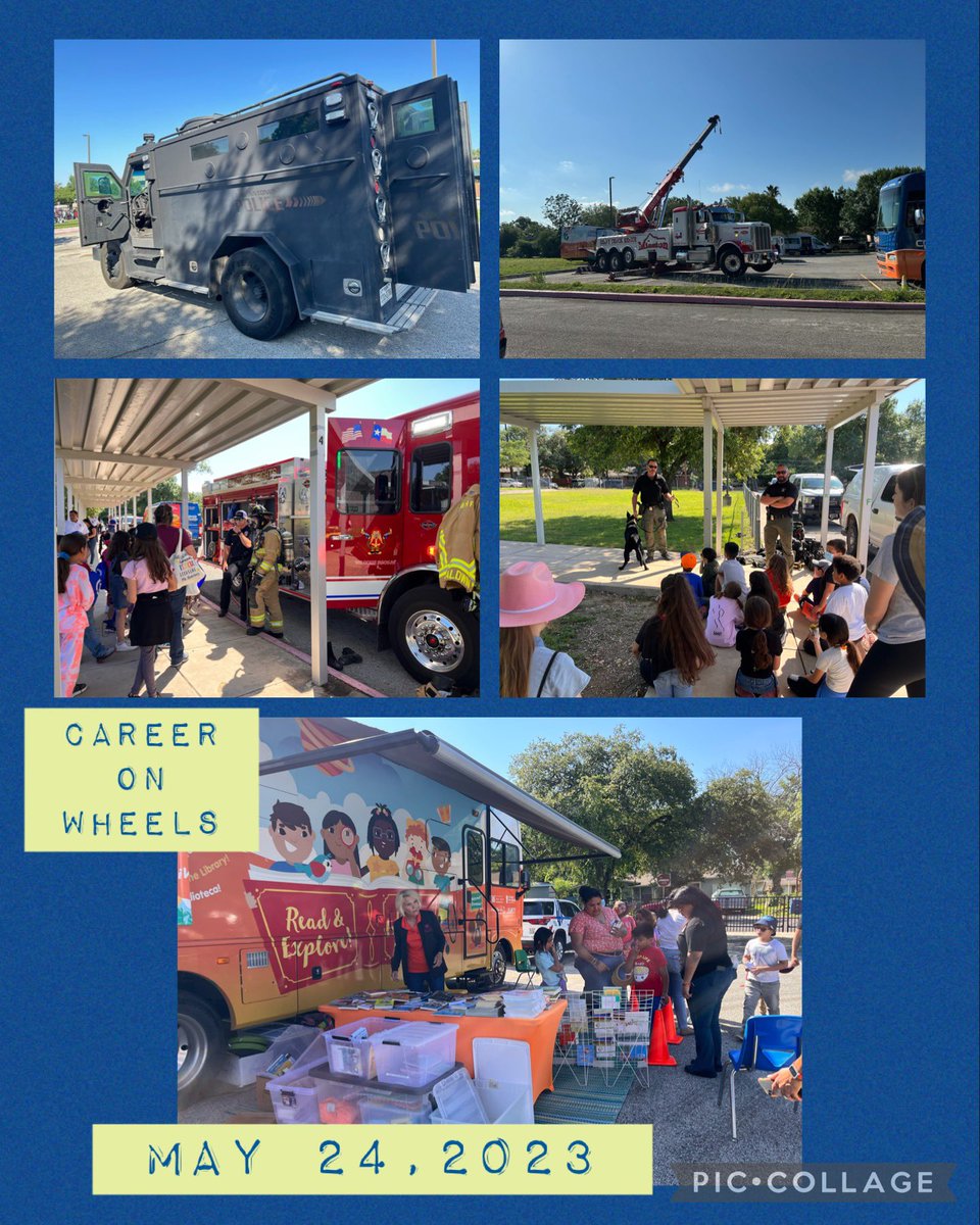 MaverickSAISD's tweet photo. One of the best days of each school year is Career on Wheels! 🚓🚑🚒 Fun was had by all. #MESinspired https://t.co/HjW0Pti6ZH