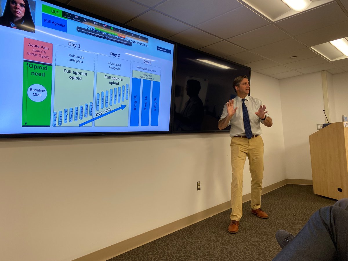 Fortunate to host <a href="/BridgeToTx/">Bridge</a>‘s Andrew Herring as our 2023 Abramson Family Foundation <a href="/UPennEM/">Penn EM Residency</a> Visiting Professor. Covered how to tailor buprenorphine dosing according to level of opioid use, plus gabapentin and naltrexone for alcohol use disorder. Fantastic talk, great dialogue
