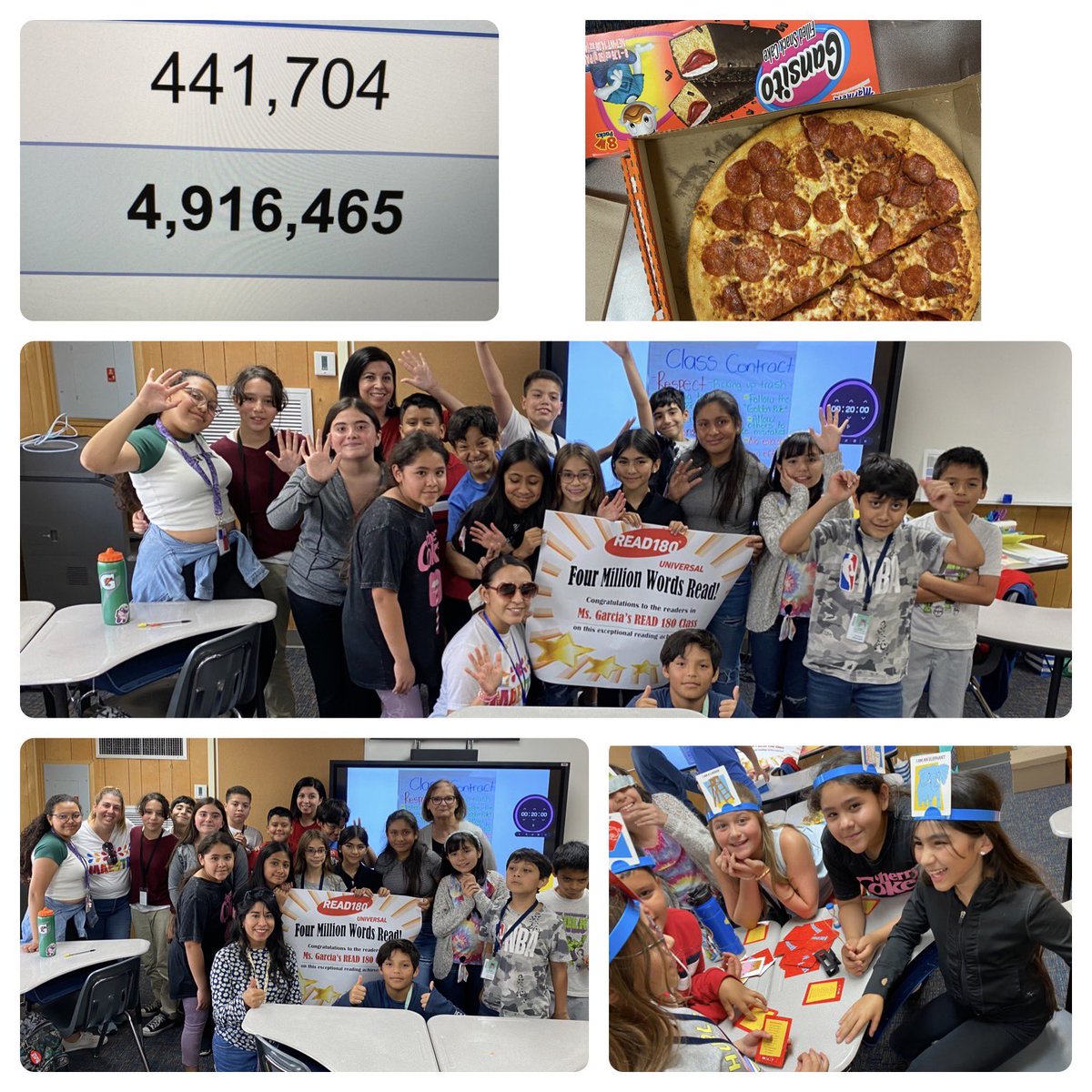 FabGarcia24's tweet image. My 5th graders have officially read the highest number of words in the district this year! We celebrated 4 million today, but as you can see, we got extremely close to 5! I’m beyond proud of these super readers. #Read180 @BlackBearkats @MrsMariaTrejo @VirginiaREADs @CyFairISD
