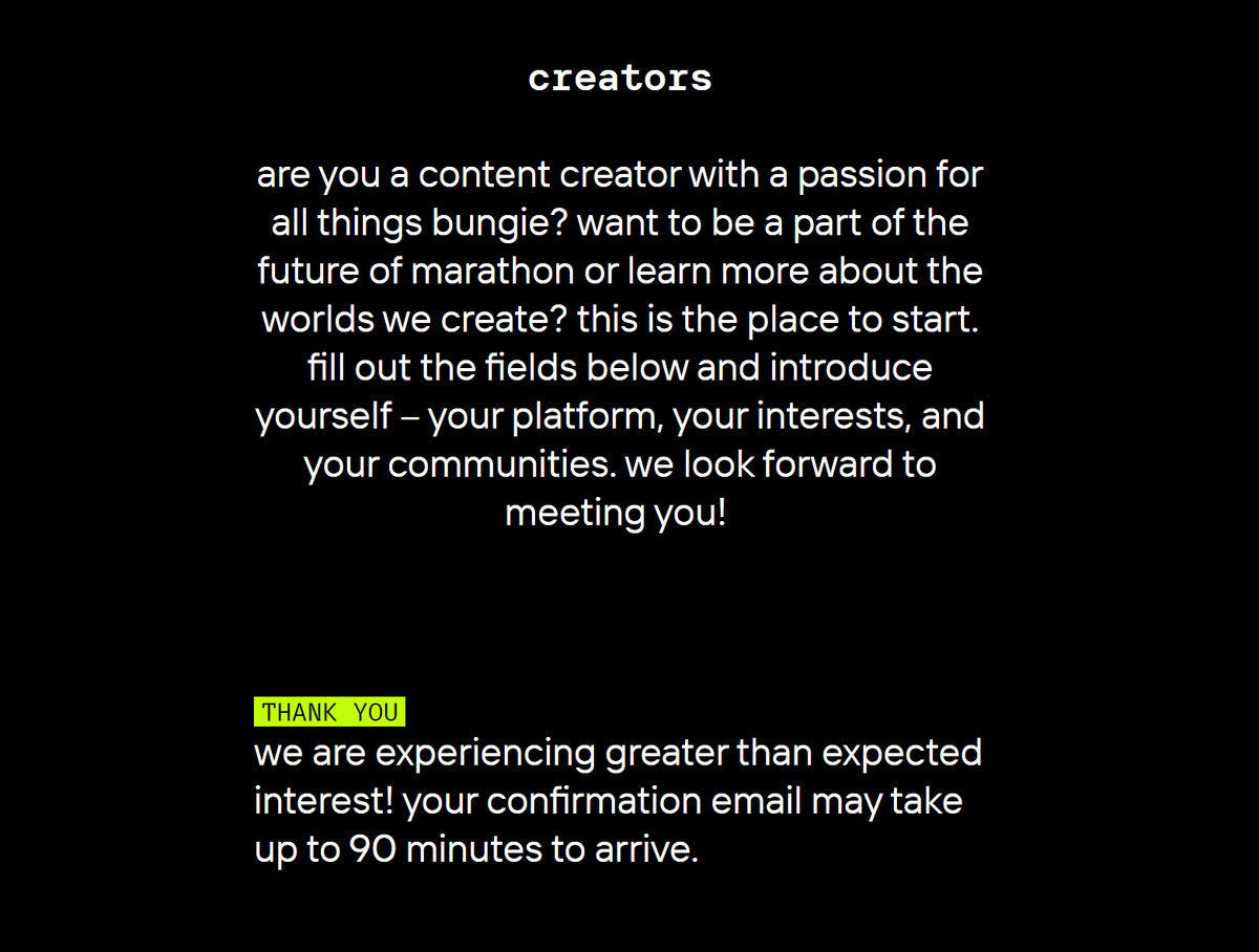 Shooting my shot for <a href="/MarathonTheGame/">Marathon</a>.