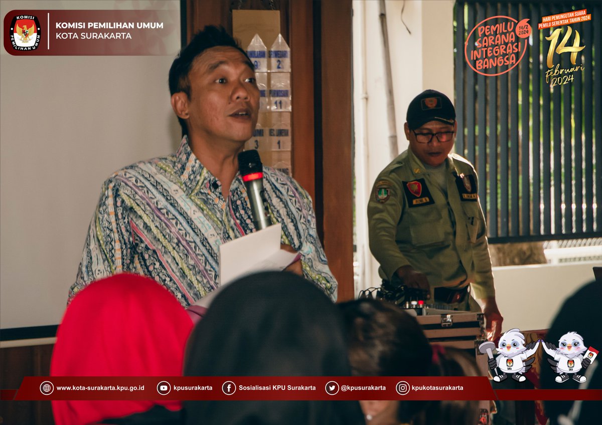 Hai #TemanPemilih, Rabu, 24 Mei 2023 Ketua KPU Kota Surakarta, Nurul Sutarti menjadi Narasumber pada kegiatan Komunikasi Sospol dalam rangka menyukseskan Pemilu/Pemilukada Serentak Tahun 2024.
Kegiatan yang diselenggarakan oleh Bakesbangpol Kota Surakarta tersebut ~