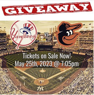 4LineFaithful's tweet photo. 🔥🔥🔥We are giving away several 4 pack of tickets to tomorrow nights game vs the Orioles to randomly selected Yankee fans who follows us and tags 5 of the biggest Yankee fans they know🔥🔥🔥 #free #Nyy #aaronjudge #newyork #yankees #yankeestadium https://t.co/QGZXy8umQP https://t.co/sbmLtW042O