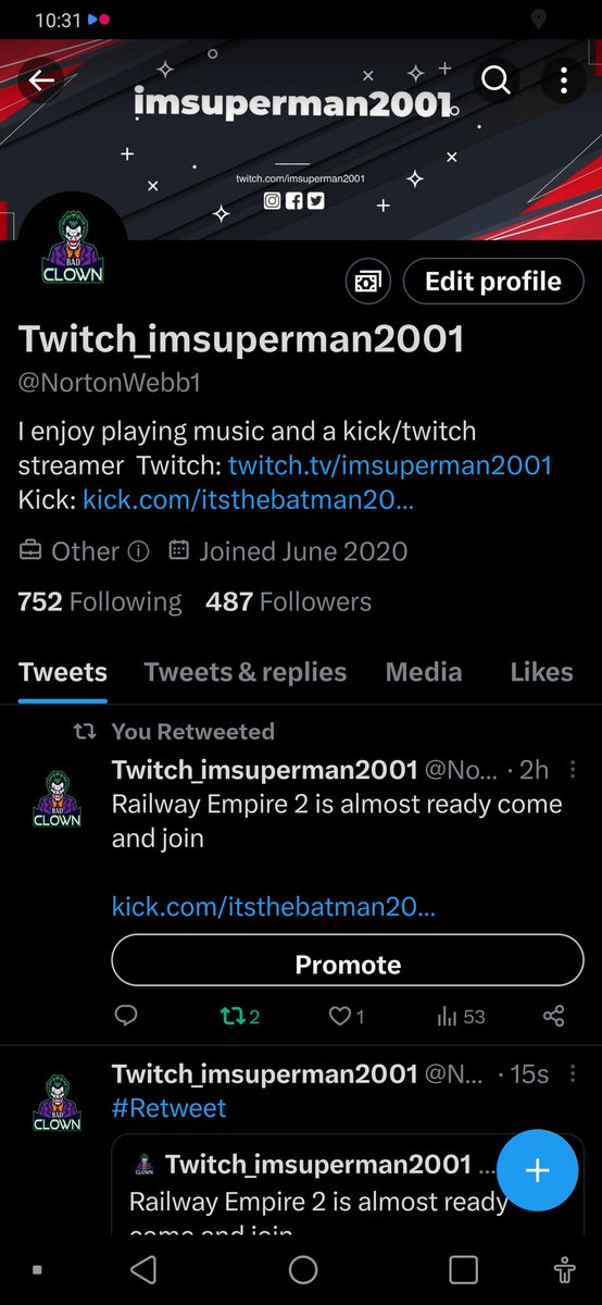 BadJokeInc's tweet photo. I'm 13 away from 500 followers

#SupportSmallCommunities
#SupportSmallStreamers
#KickAffiliate https://t.co/GLGDFRLIbj