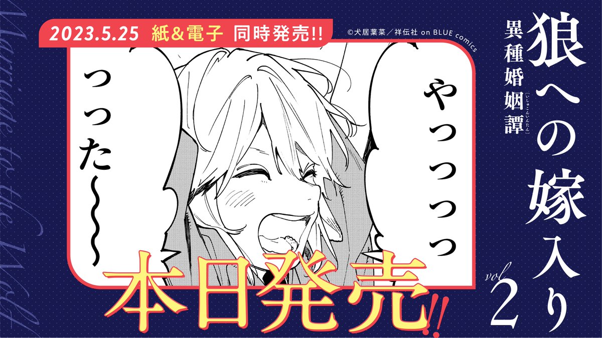 ⋱✨㊗️本日発売🎉✨⋰  🐾𝐍𝐎𝐖 𝐎𝐍 𝐒𝐀𝐋𝐄📚 #犬居葉菜 (@Hana_Inui) ✑[ #狼への嫁入り～異種婚姻譚～2 ]  つっけんどん跡取り狼族🐺 ✖️強気な村育ち兎族🐰  🎊本日発売🎊 ⛩️人外結婚ファンタジー𝔹𝕃⛩️ ✨待望の第2巻✨  ▼試読📚   ▼感想キャンペーン実施中✨