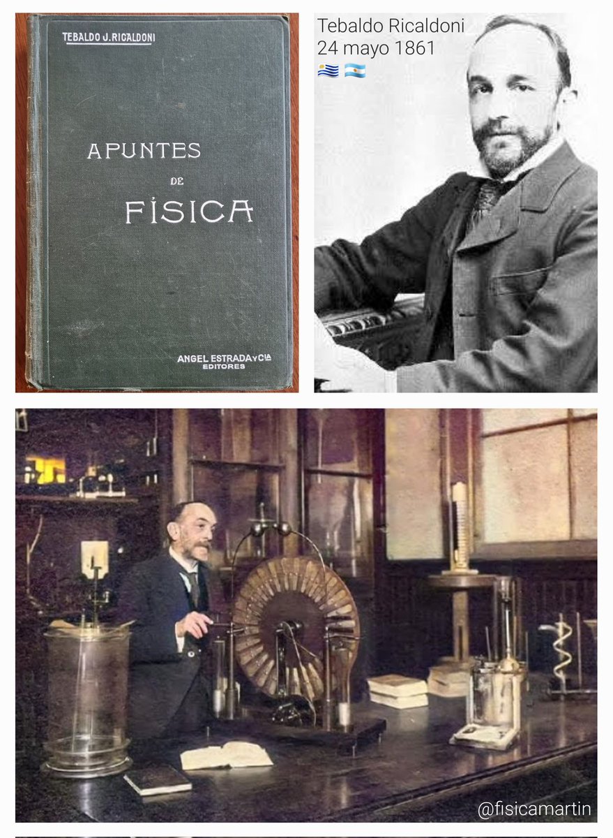 Un 24 de mayo de 1861 nació en Montevideo el ingeniero Tebaldo Ricaldoni 🇺🇾🇦🇷, educador e inventor, que fuera el primer director del Instituto de Física de la <a href="/unlp/">UNLP</a> <a href="/exactas_unlp/">Exactas | UNLP</a> y a quien se le debe la extensa colección del actual <a href="/museodefisica/">Museo de Fisica</a>

Más:
fisicamartin.blogspot.com/2023/05/tebald…