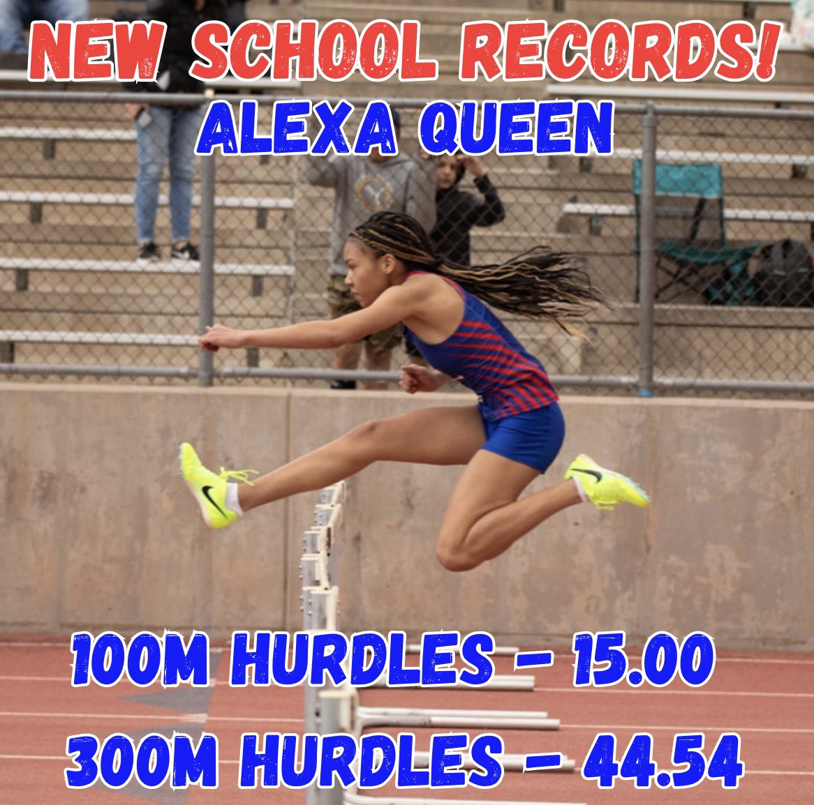 Congratulations to Alexa Queen for breaking 2 school records at the state championships this past weekend in the 100m Hurdles and 300m Hurdles! ⚔️ @CHSAA @DanMohrmann @RobNamnoum @coloradopreps @FFC8schools @FfchsB @gazettepreps @lukezahlmann