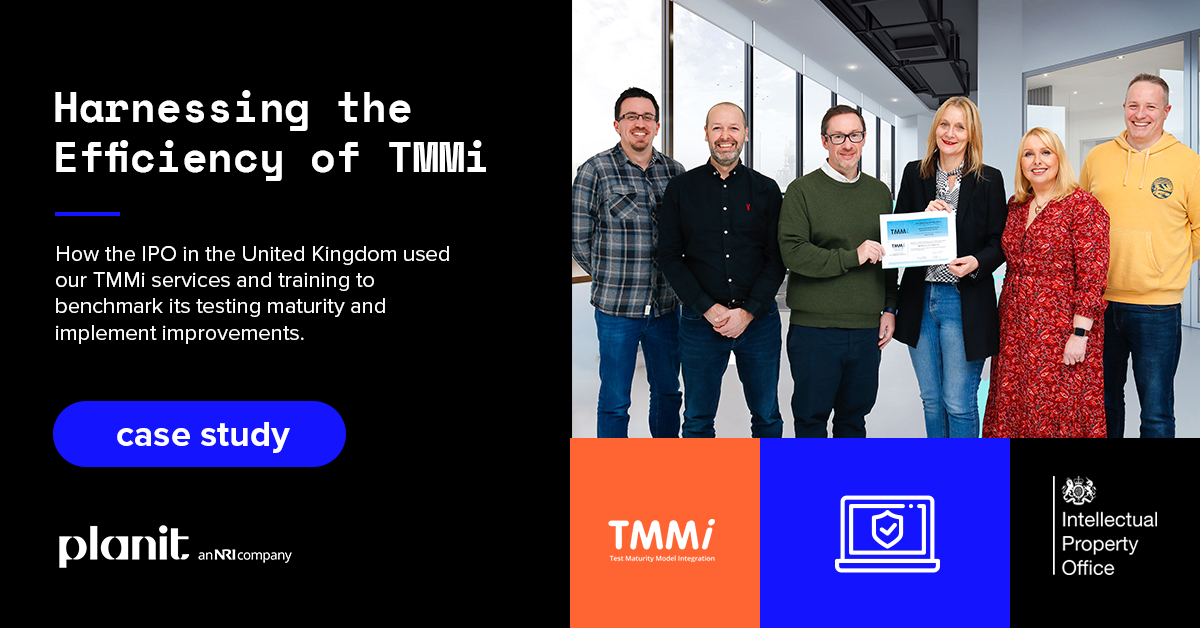 PlanitTesting's tweet photo. The Intellectual Property Office UK wanted to uplift its testing maturity level. Find out how we ensured their testing process were working well and met additional measures and requirements to be certified at #TMMi Level 4. https://t.co/qwY9qaO3Ix https://t.co/0RiJcKJ5ux