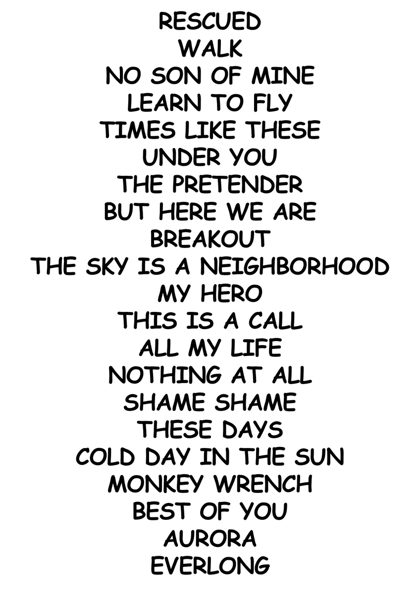 FooFighters_BR's tweet photo. Fim do primeiro show da tour e esse foi o setlist. Gostaram ou sentiram falta de alguma música? https://t.co/6j6hmzpwNj