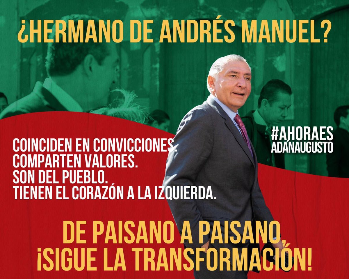 ¡En la lucha con el pueblo, #SigueLópez Hernández! Transformación, consolidación y profundización. #AhoraEsAdánAugusto