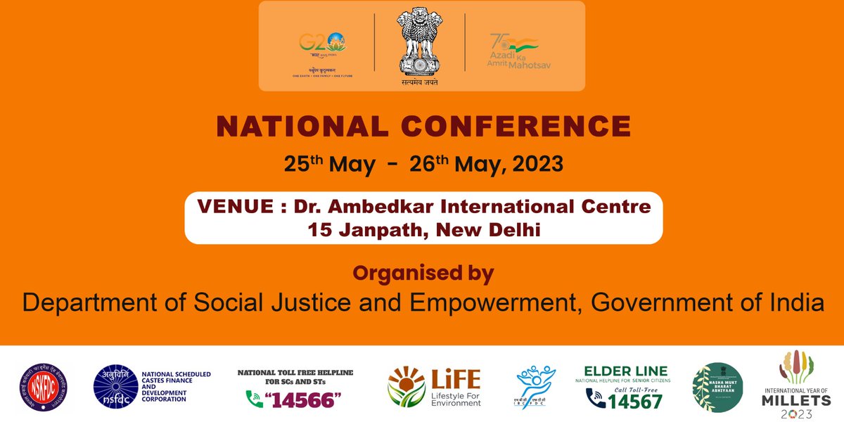 @MSJEGOI is organizing two Days’ National Review Conference.
 #SabkaSaathSabkaVikas #MakeInclusiveReal #8YearsOfSeva #MyGov #Atmanirbharbharat

@PMOIndia @narendramodi @AmitShah @Drvirendrakum13