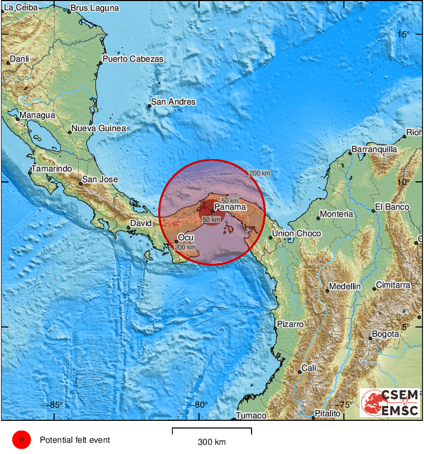 LastQuake's tweet photo. #Earthquake (#sismo) possibly felt 49 sec ago in #Panama. Felt it? Tell us via:
📱https://t.co/LBaVNedgF9
🌐https://t.co/AXvOM7I4Th
🖥https://t.co/wPtMW5ND1t
⚠ Automatic crowdsourced detection, not seismically verified yet. More info soon! https://t.co/UYc8xvZqxw