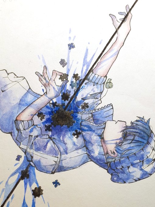 「blue hair paint」 illustration images(Latest)