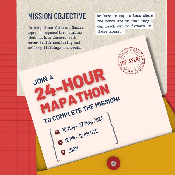 openmapping_ap's tweet photo. Join the 24-hour #Mapathon to support @hasiruaqua in empowering Karnataka's farmers by mapping the pond locations.

👉https://t.co/p2KnTxhAAX
👉https://t.co/LHgJpqkgW5

⏰ 12 - 12.00 PM UTC
🗓️ 26 May - 27 May
📍 Register https://t.co/RZrIEh6P1C

#EmpoweringFarmers #24HourMapathon https://t.co/Mz8VVzDUds