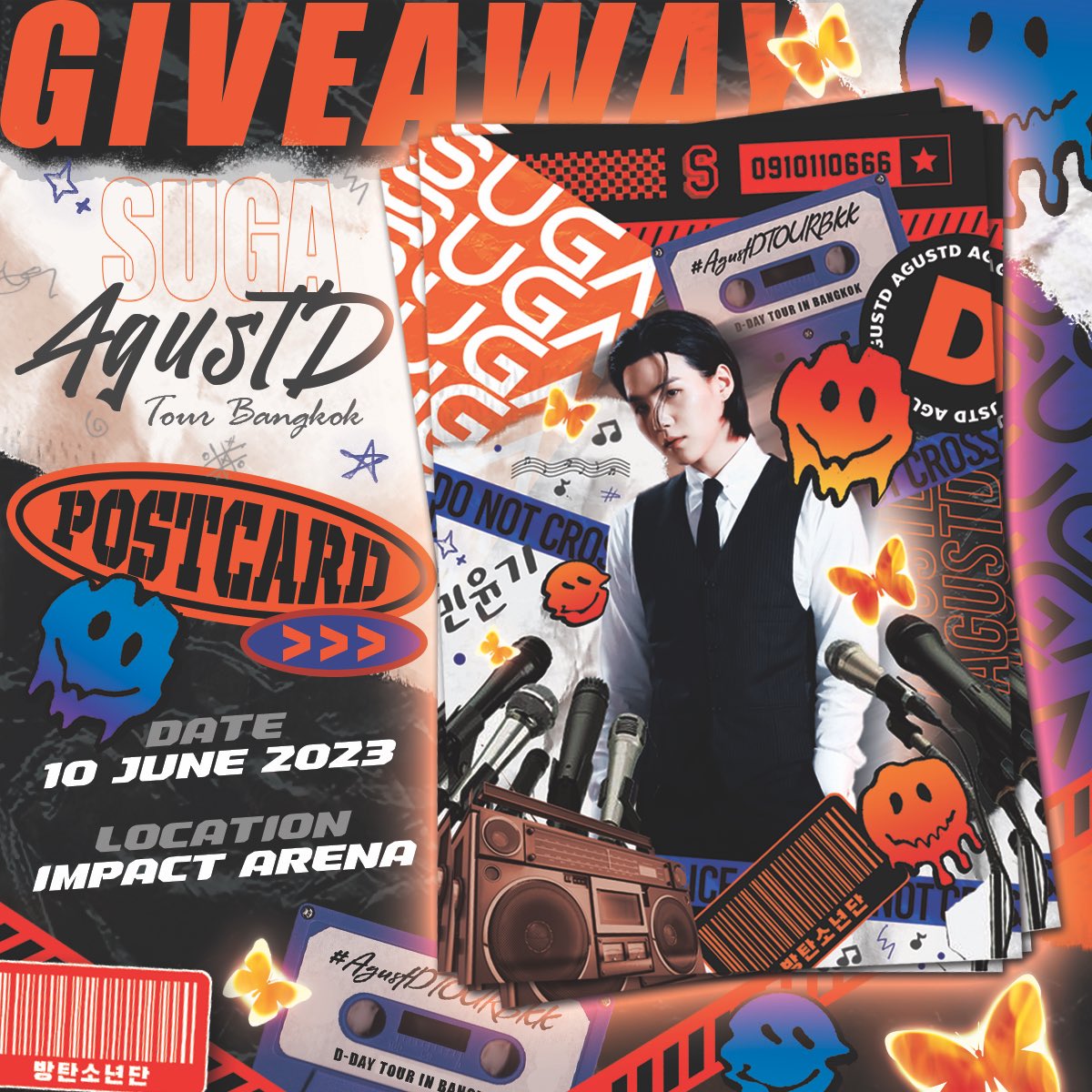rihxji's tweet photo. ••GIVE AWAY AgustD Tour in BKK••

|| ONLY 104 SET

𝖣𝖺𝗍𝖾• 10 𝖩𝗎𝗇𝖾 𝟤𝟢𝟤𝟥 
| Location•  Impact Arena
Time• TBA

.•.•.Retweet &amp; Show this tweet.•.•.

#AgustD_SUGA_Tour_in_bangkok
#AgustDTOURBKK https://t.co/Lmfoev9ozT