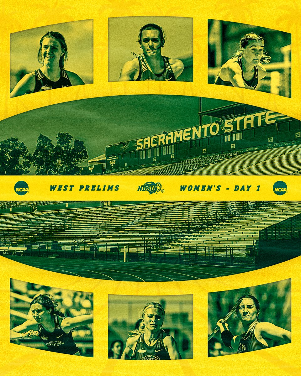NDSUTrackField's tweet photo. 𝐍𝐂𝐀𝐀 𝐖𝐞𝐬𝐭 𝐏𝐫𝐞𝐥𝐢𝐦𝐢𝐧𝐚𝐫𝐲 𝐑𝐨𝐮𝐧𝐝𝐬

📍 Sacramento, Calif.
Preview: https://t.co/n88vKLoF47
Live Results: https://t.co/tEQ8bl4eBd
ESPN+ (running events): https://t.co/ECtPJr7g6F https://t.co/EpQaps93mV