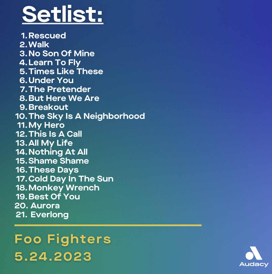 Foo Fighters Brasil on X: Esse foi o setlist do show no