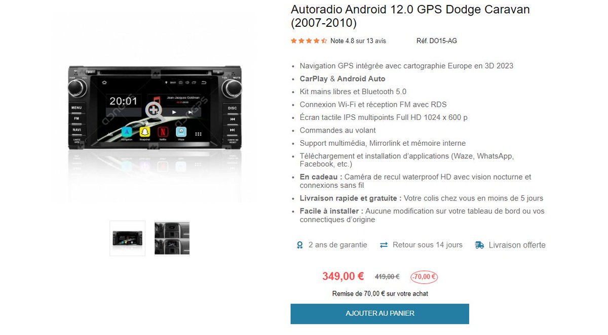 AdnGps's tweet photo. Autoradio Android 12.0 GPS Dodge Caravan (2007-2010) https://t.co/9ZDf7BQJya