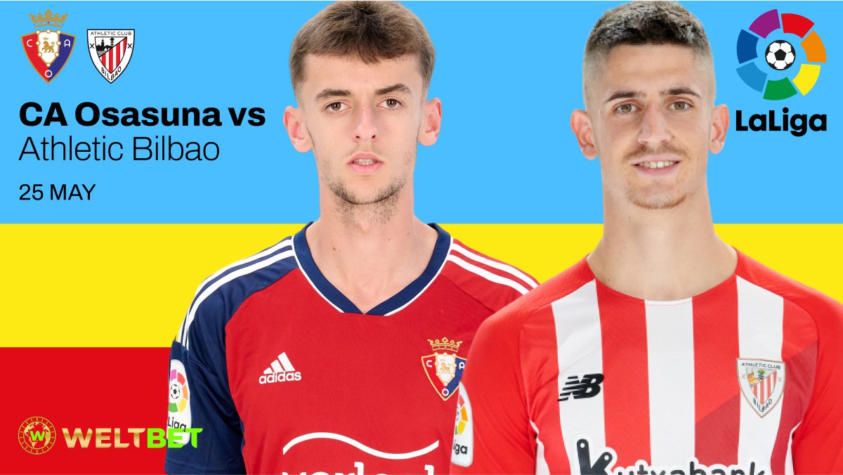 #WeltBet
#SpanishLaLiga
#weltbetsport

25 MAY
CA Osasuna vs Athletic Bilbao
We are waiting for a match between two teams of approximately equal strength.

weltbet.com/sports
#AimarOroz #CAOsasuna #OihanSancet #AthleticBilbao
#LaLiga #barca #Lewa #spanishlaliga #barcafans