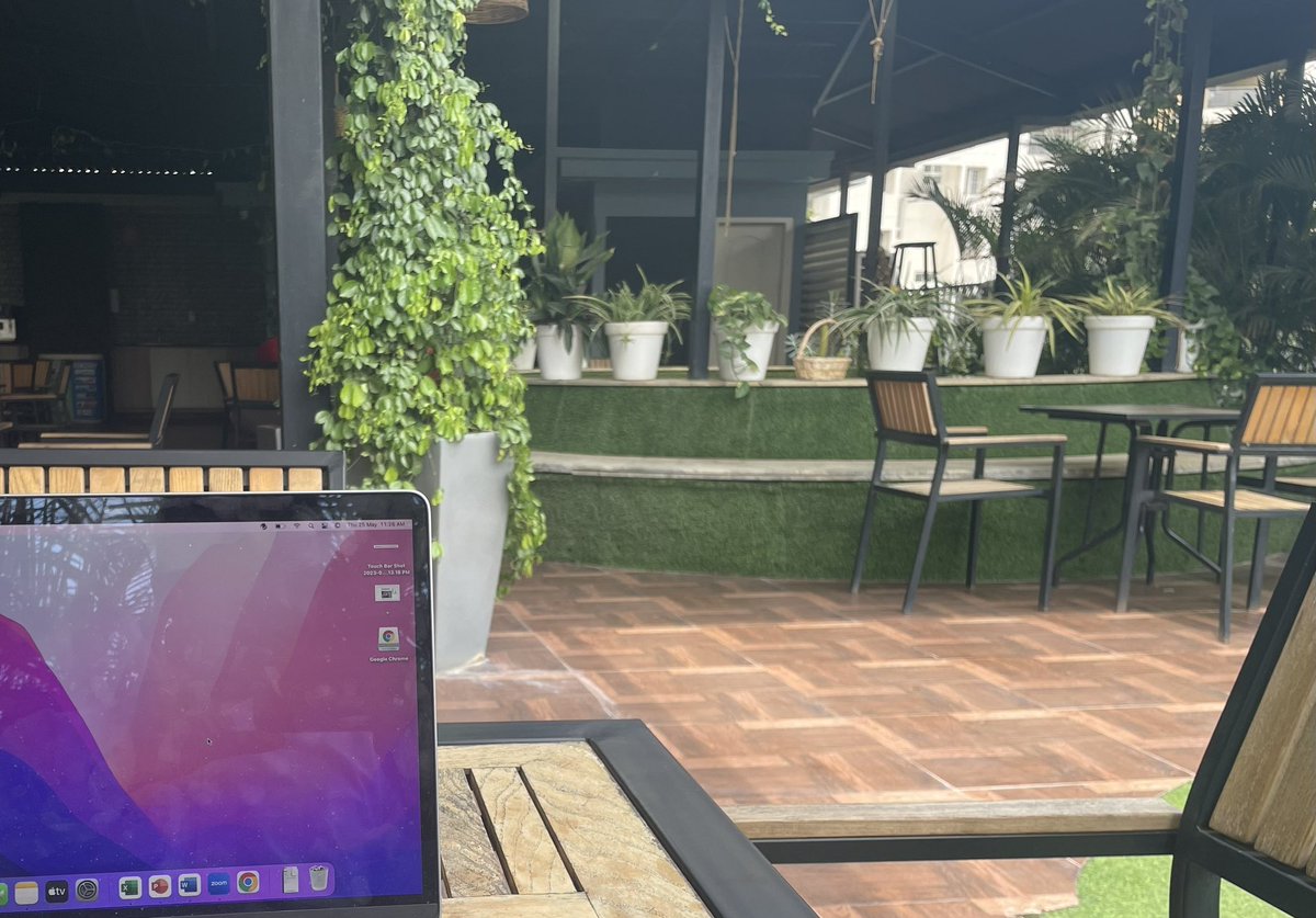 So pleasant to sit outside and work, Bangalore weather has made its comeback! :-)