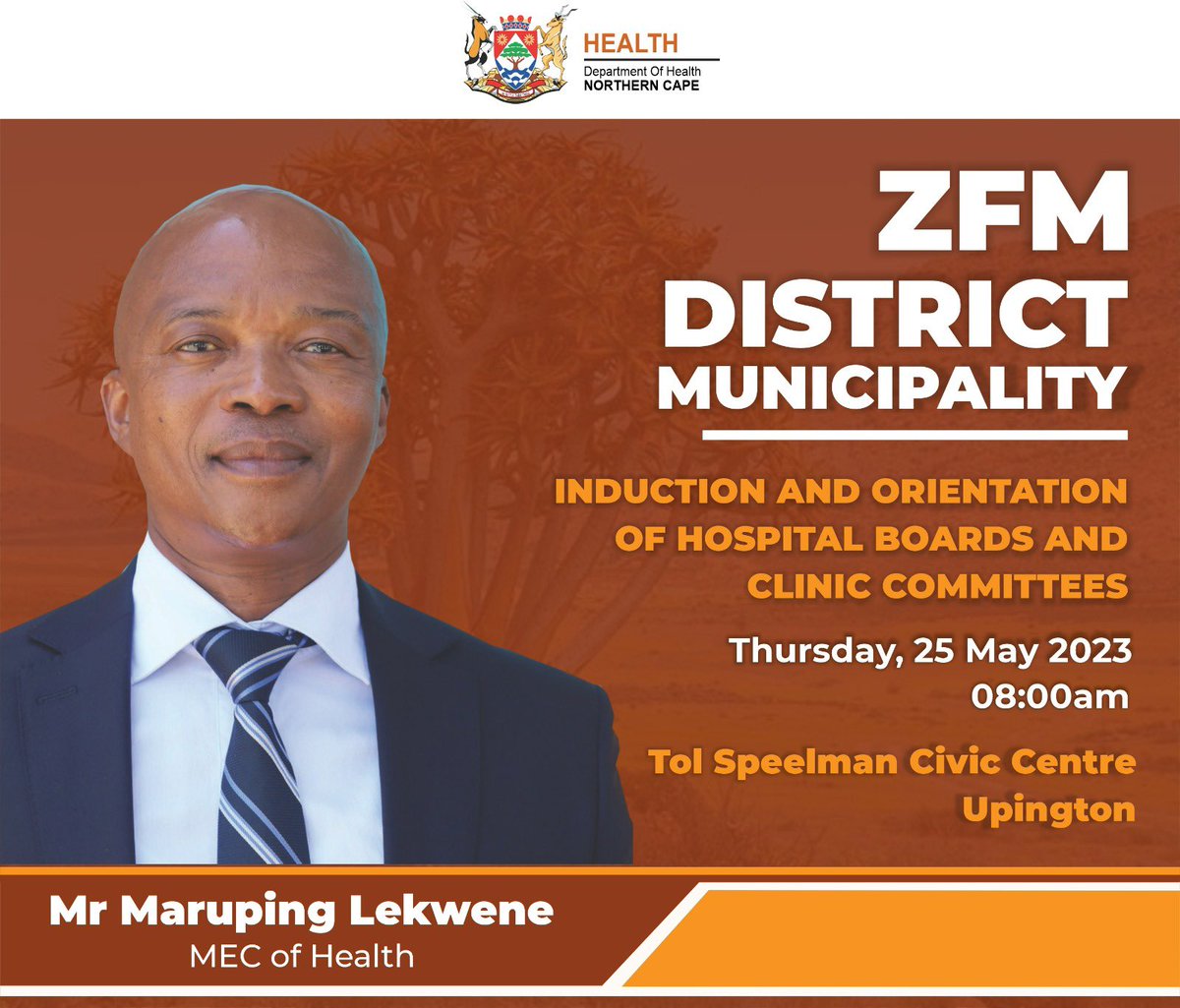 📍[UPINGTON] - INDUCTION AND ORIENTATION OF HOSPITAL BOARDS AND CLINIC COMMITTEES IN THE ZF MGCAWU DISTRICT MUNICIPALITY. 

#moderngrowingsuccesfulprovince
#ncdoh2023
