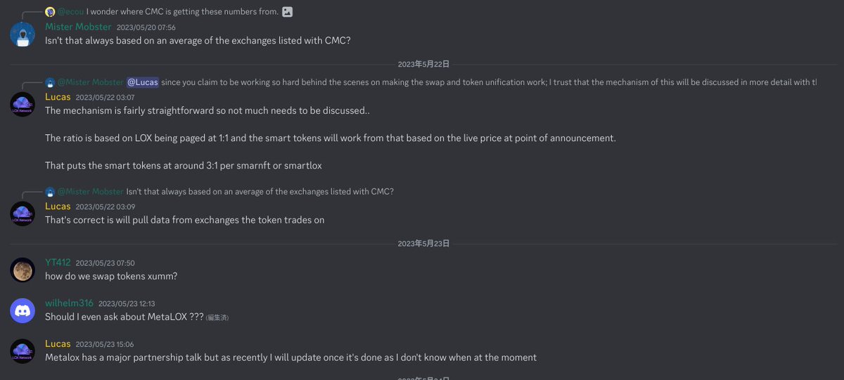 ShiningMan_JP's tweet photo. @LoxNetwork の CEO @LucasCollinsLOX 氏が
- #LOX, #SmartLOX, #SmartNFT トークンを Avalanche ネットワークでスワップする際の扱い
- 今後の Metalox トークン
について投稿してますネ
動きが見えない中 プロジェクトは稼働している模様 https://t.co/XJQd3r5bqQ