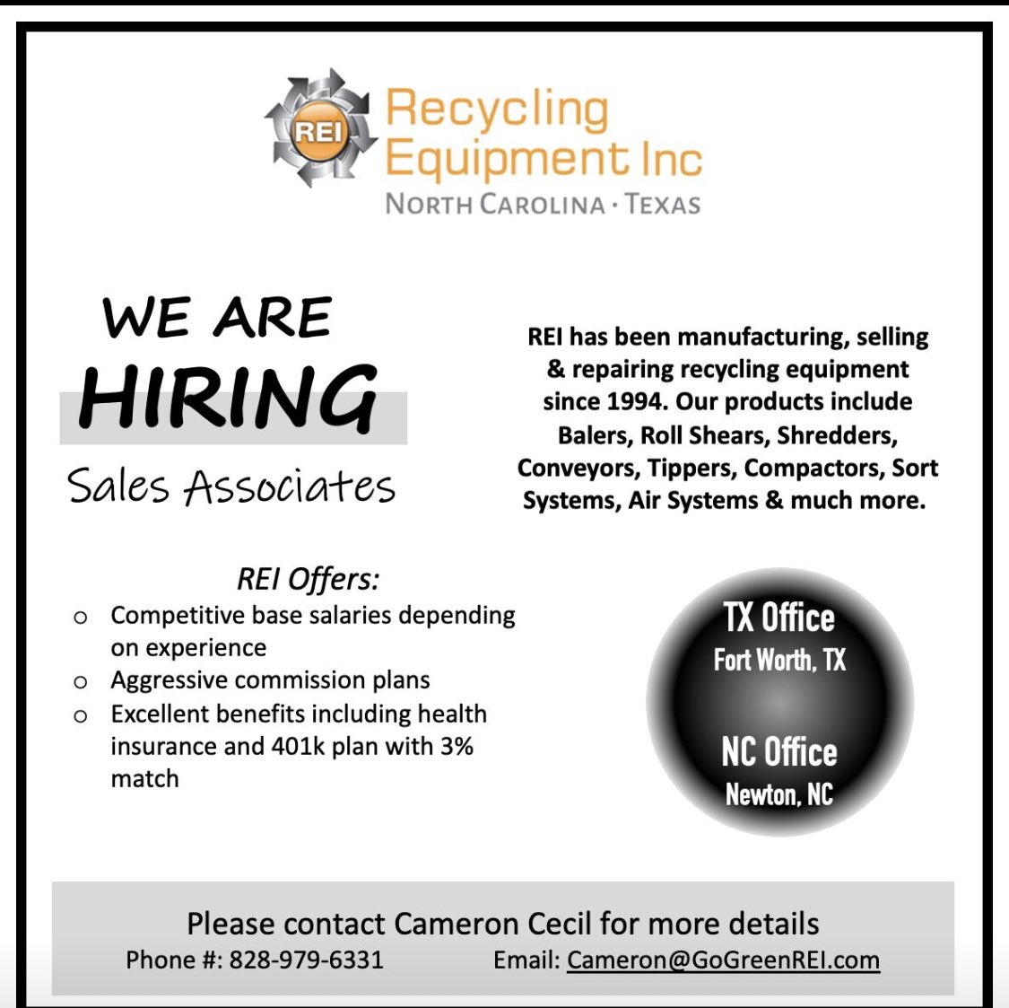 GoGreenREI's tweet photo. #JobAlert #jobseekers #NorthCarolina #FortWorth #Texas https://t.co/1pBmA315IF