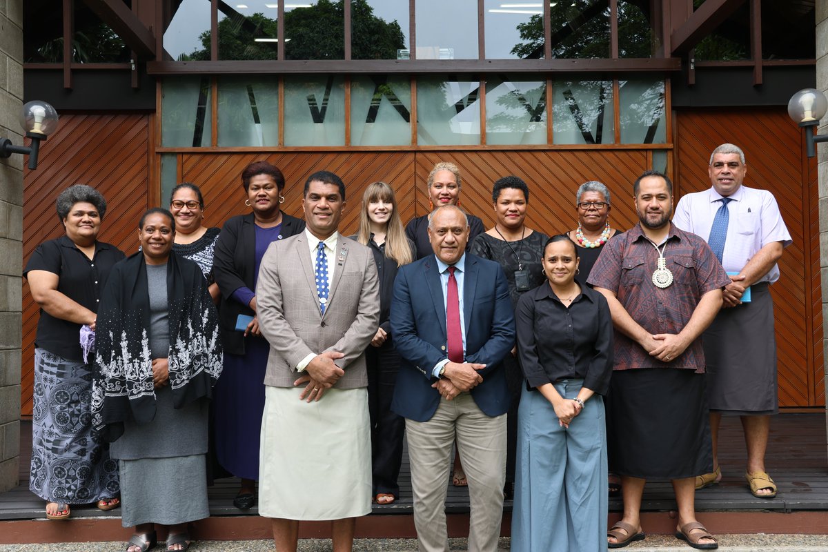 ForumSEC's tweet photo. #Fiji Minister for Education, Hon Aseri Radrodro  visited the #PIF Secretariat today for a meeting with the Deputy Secretary General, Dr Filimon Manoni. Discussions included the #2050Strategy for the #BluePacific, which prioritises education as a key driver for Pacific futures. https://t.co/fq618tqSqv