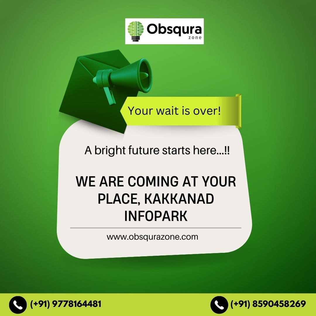 ObsquraZ's tweet image. We are happy to inform you that we are coming at your place, Kakkanad InfoPark, Kerala.

📲For more details please contact: (+91) 9778164481, (+91) 8590458269

#NewBranch #NewOpening #SoftwareTestingTrainingInstitute #Infopark #ObsquraZone #ObsquraZoneKochi #ObsquraZoneKakkanad