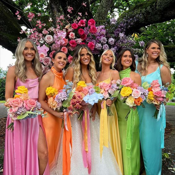#Rainbowwedding #Weddingideas #Colourfulwedding #floralwedding