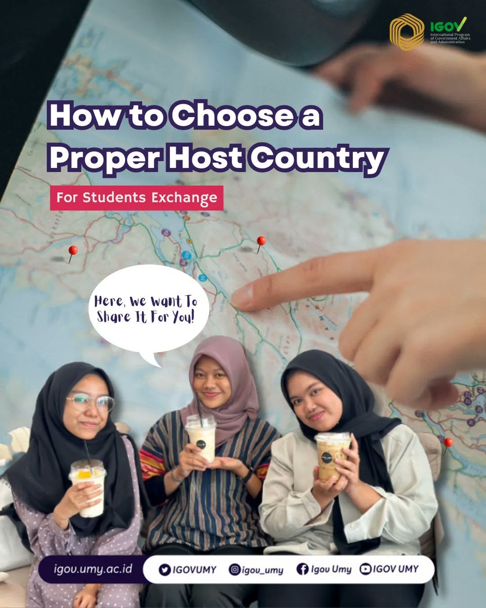 IGOVUMY's tweet photo. Hello IGOVers!!

Choosing a Host Country or student exchange destination country must be full of consideration and evaluation. Here, Mingov wants to give tips on choosing a destination country for student exchange, let's explore it! https://t.co/Sn07jMMaiu