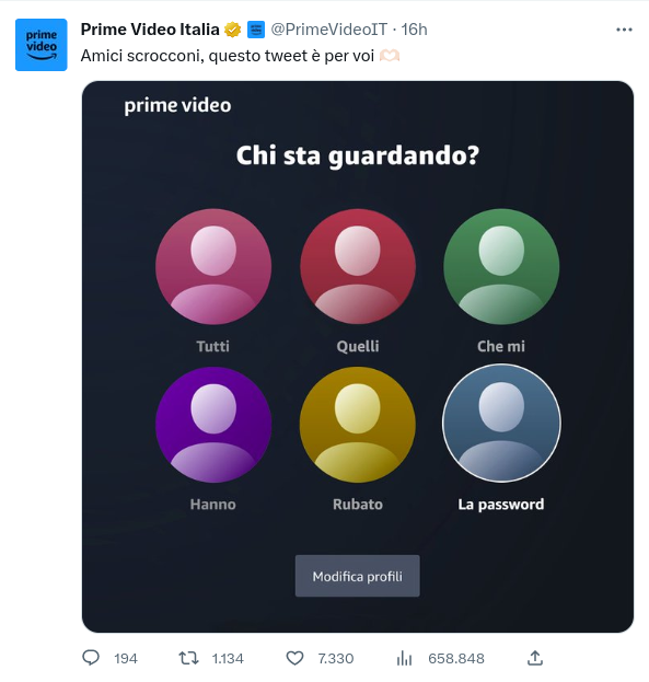 SergioGridelli's tweet photo. Game, Set, Match. E #Netflix muta. #PrimeVideo #Amazon https://t.co/nbFhNeNPNH