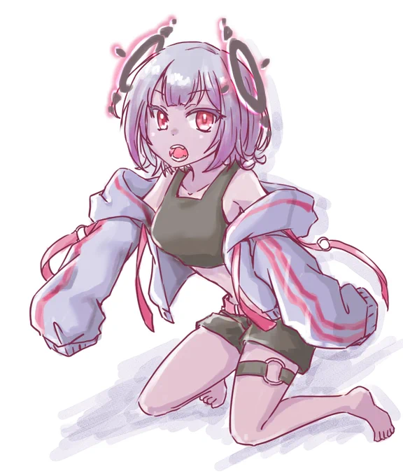 90m/draw おえかきれんしう  ふぁおるさんとこのβちゃん(?)描きました 色合いがあまり使わないヤツなので色々発見がありながら描いてました、人外感カワイイ  #ナマケモノ印の技術書