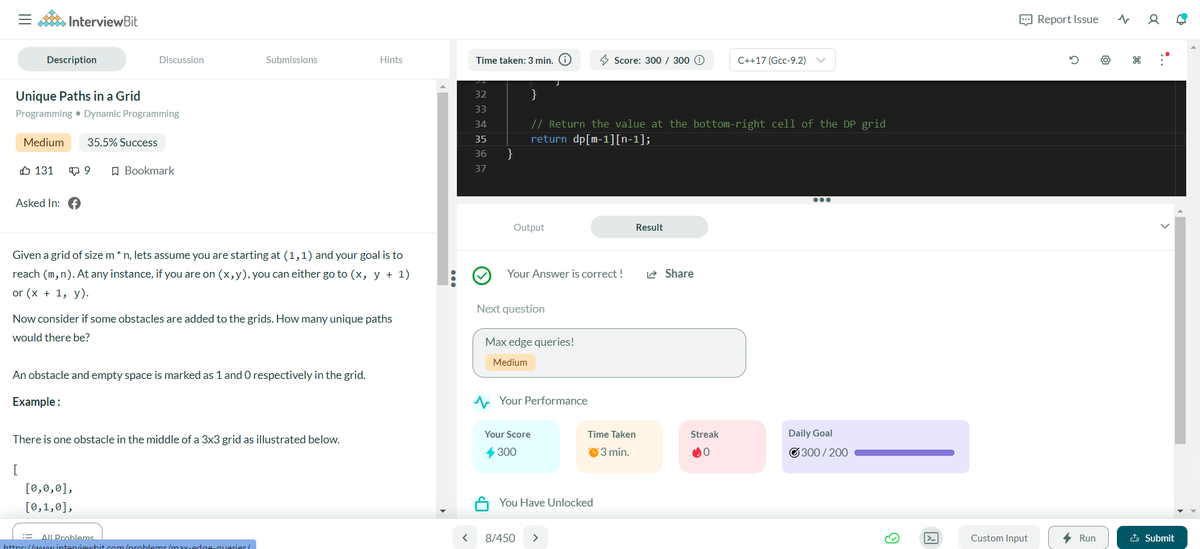 RVedashree1's tweet photo. Hello All, I have completed #Day025 of #365DaysofCode Challenge with
@scaler
Today I solved the question- Unique Paths in a Grid  Scaler discord community link: https://t.co/7ZTJwvv1kQ #scalerdiscord #codewithscaler https://t.co/K47dnV80fu